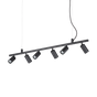 Lámpara colgante Ideal Lux Dynamite 6 luces 168W 115,5cm redonda negro — ref. 231396 (1)