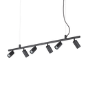 Lámpara colgante Ideal Lux Dynamite 6 luces 168W 115,5cm redonda negro — ref. 231396 (1)