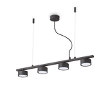 Lámpara colgante Ideal Lux Minor negro 4 luces 36W Ø75,5cm 235455