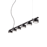 Lámpara colgante Ideal Lux Minor negro 6 luces 54W Ø115cm 235486