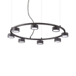 Lámpara colgante Ideal Lux Minor negro 8 luces 72W Ø76,5cm 235547