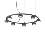 Lámpara colgante Ideal Lux Minor negro 8 luces 72W Ø76,5cm 235547