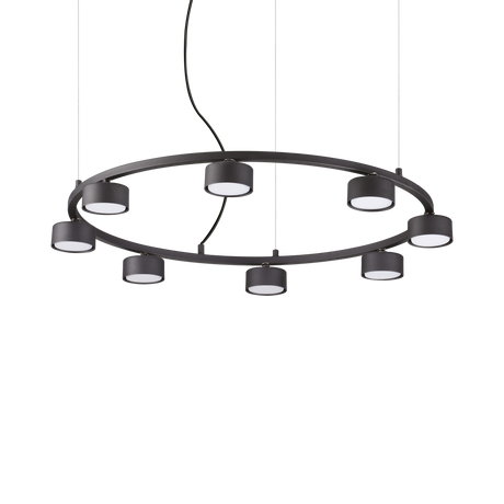 Lámpara colgante Ideal Lux Minor negro 8 luces 72W Ø76,5cm 235547