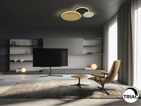 Plafón Schuller Umbra LED oro y negro 3000K vista 1