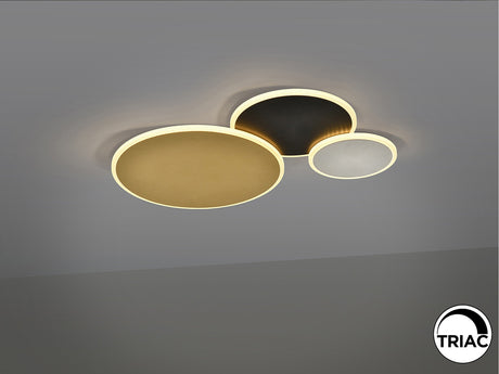 Plafón Schuller Umbra LED oro y negro 3000K vista 3
