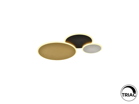 Plafón Schuller Umbra LED oro y negro 3000K ambiente