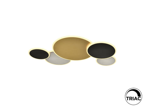 Plafón Schuller Umbra LED oro y negro 3000K ambiente
