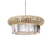 Lámpara colgante Ideal Lux Nabucco dorado cristal 16 luces Ø70cm 237800