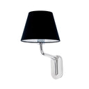 Lámpara de pared aplique Faro Eterna E27 cromo y negro 24005-12