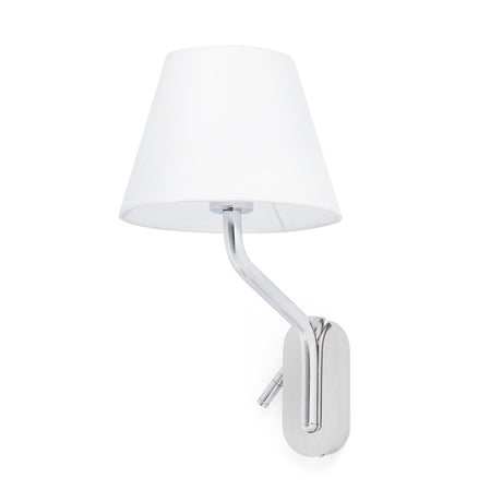 Lámpara de pared aplique Faro Eterna derecho con lector E27 LED cromo y blanco — ref. 24006-10 (1)