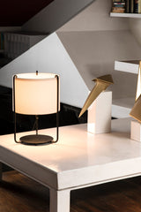 Lámpara de mesa Faro Drum E27 negro y beige — ref. 24020-31 (2)