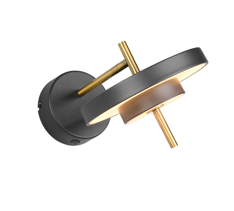 Aplique de pared Trio Keaton LED negro y dorado 240270180