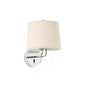 Lámpara de pared aplique Faro Montreal E27 cromo y beige — ref. 24031-02 (1)