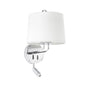 Lámpara de pared aplique Faro Montreal con lector E27 LED cromo y blanco 24033-01
