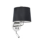 Lámpara de pared aplique Faro Montreal con lector E27 LED cromo y negro — ref. 24033-03 (1)