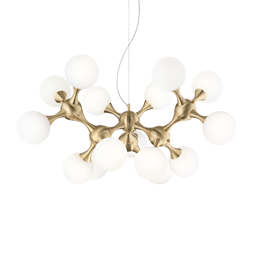 Lámpara colgante Ideal Lux Nodi latón cristal 15 luces 420W Ø0,1cm 241012