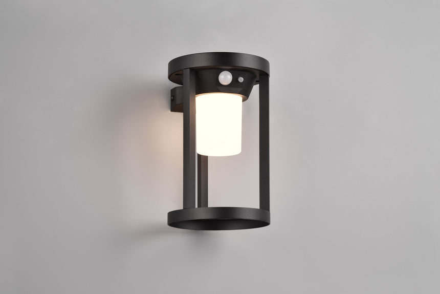 Aplique de exterior Trio Carmo LED negro mate solar 3000K regulable IP54 2410691