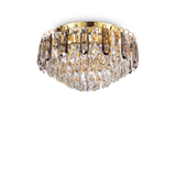 Plafón de techo Ideal Lux Magnolia dorado cristal 7 luces 105W Ø45cm 241296