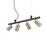Lámpara colgante Ideal Lux Dynamite latón 4 luces 112W Ø76cm 244624