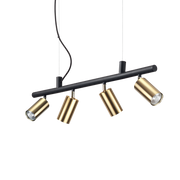 Lámpara colgante Ideal Lux Dynamite latón 4 luces 112W Ø76cm 244624