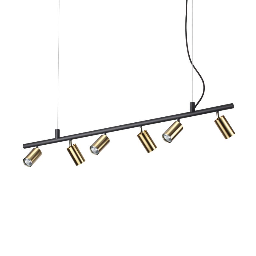 Lámpara colgante Ideal Lux Dynamite latón 6 luces 168W Ø115,5cm 244648