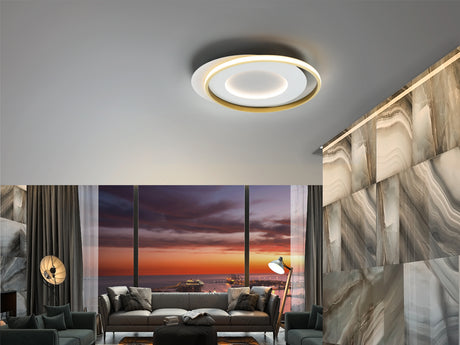 Plafón Schuller Limbos LED blanco y oro 3000K 245135