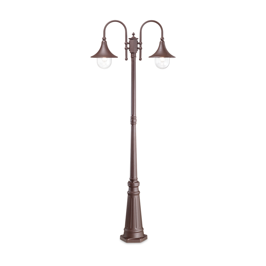 Lámpara de pie Ideal Lux Cima marrón café 2 luces 104W 216cm 246840