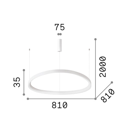 Lámpara colgante Ideal Lux Gemini LED 56W 3000K 81cm blanco — ref. 247274 (3)