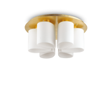 Plafón de techo Ideal Lux Daisy dorado cristal 6 luces 312W Ø60cm 247779