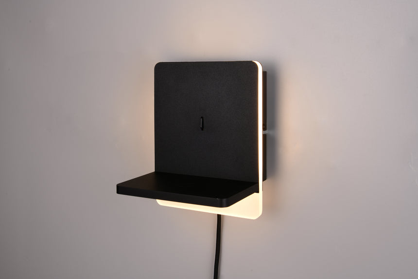 Aplique de pared Trio Fairfield LED negro mate 3000K 248670132