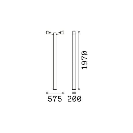 Farola de exterior Ideal Lux Clio 2 luces IP44 197cm E27 antracita — ref. 249490 (2)