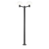 Farola de exterior Ideal Lux Clio 2 luces IP44 197cm E27 antracita — ref. 249490 (1)