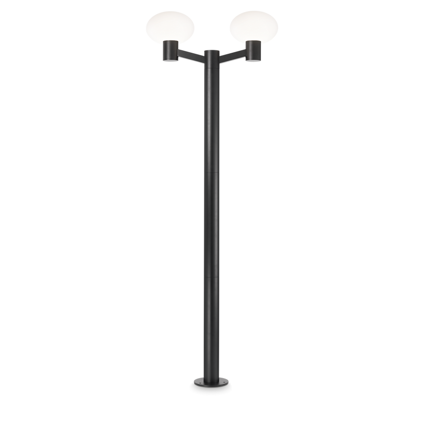 Farola de exterior Ideal Lux Clio 2 luces IP44 197cm E27 negro — ref. 249520 (1)