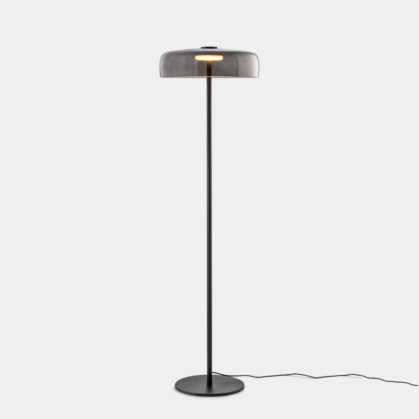 LedsC4 Pie de salón Levels 1 luz Ø42cm LED 17 Push negro 25-A001-05-12