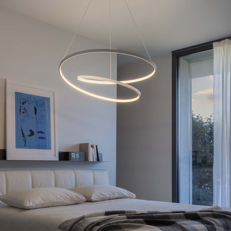 Lámpara colgante Ideal Lux Oz LED 52W 3000K Ø80cm blanco — ref. 253664 (2)