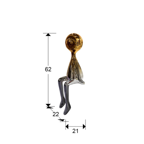 Figura decorativa Schuller Sit Down gris 62cm dimensiones