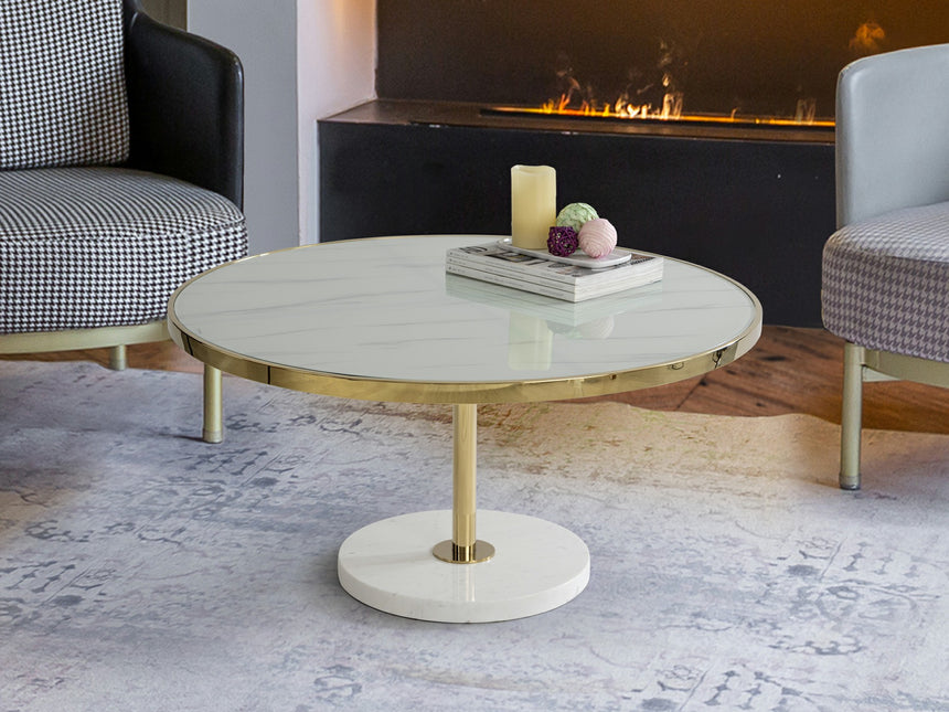 Schuller Dekala Mesa de centro blanco oro D90 258319