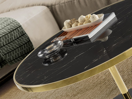 Mesa de centro Schuller Dekala dorado y negro acero 45cm vista 2
