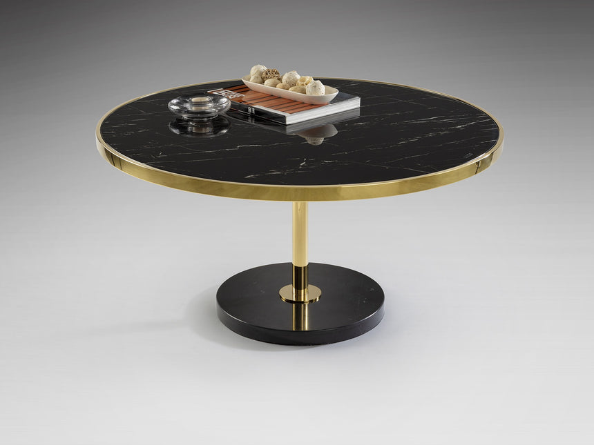 Mesa de centro Schuller Dekala dorado y negro acero 45cm vista 3