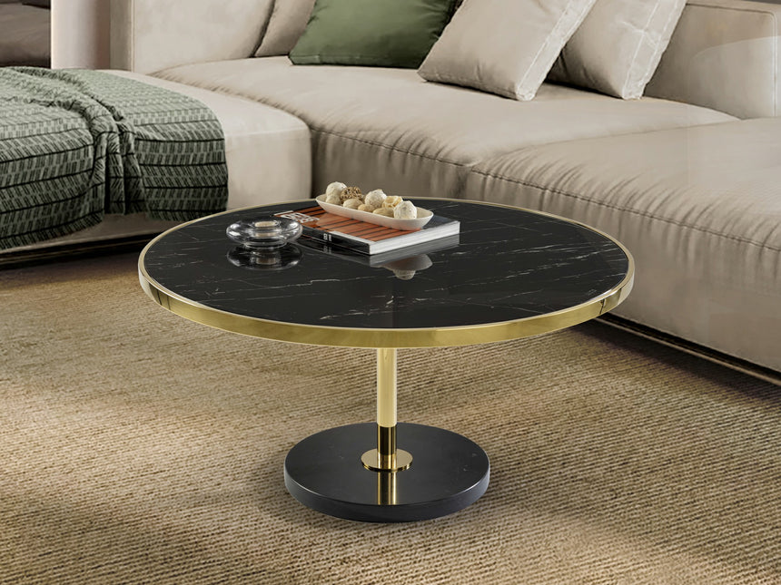 Mesa de centro Schuller Dekala dorado y negro acero 45cm 258326