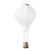 Lámpara colgante Ideal Lux Dream Big blanco cristal y tela Ø42cm 261195