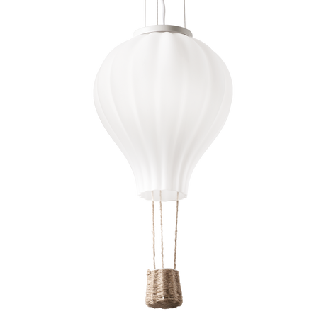 Lámpara colgante Ideal Lux Dream Big blanco cristal y tela 42W Ø42cm 261195