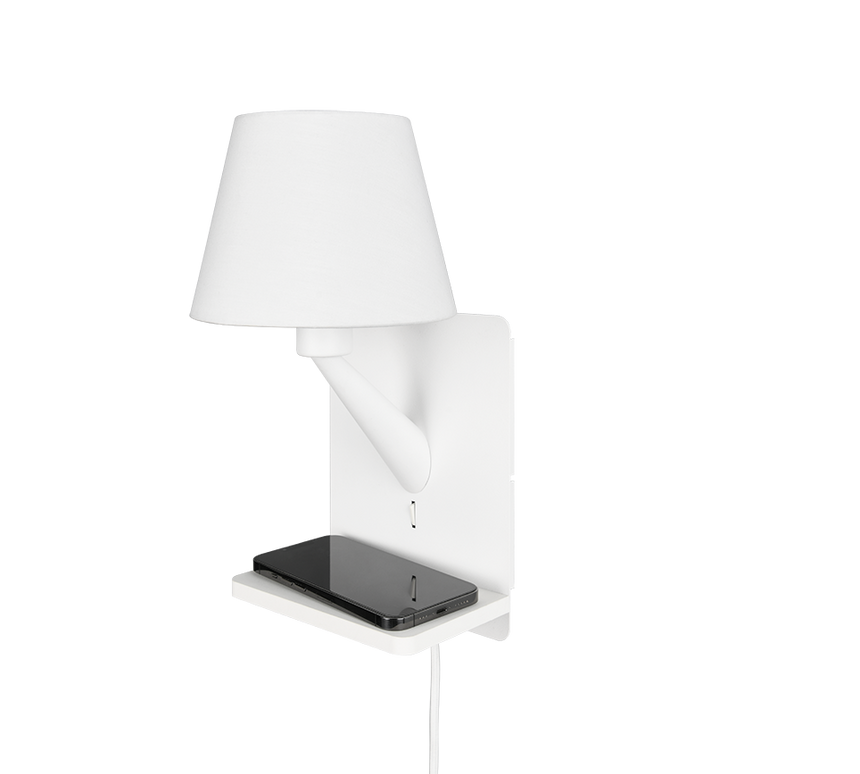 Aplique de pared Trio Comfort LED blanco mate 2700K 31cm 262670131