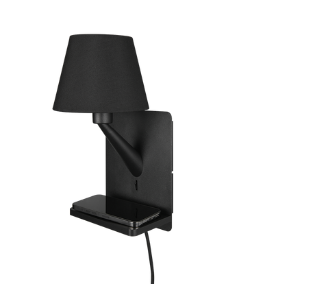 Aplique de pared Trio Comfort LED negro mate 2700K 31cm 262670132