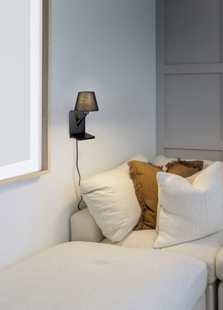 Aplique de pared Trio Comfort LED negro mate 2700K 31cm 262670132