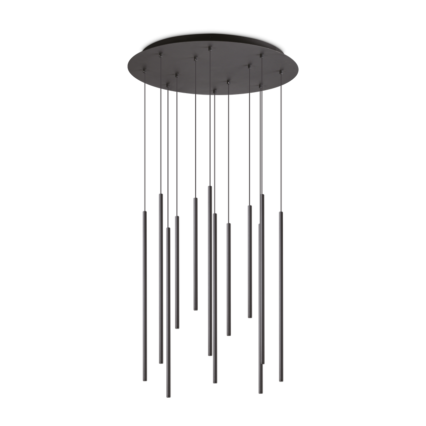 Lámpara colgante Ideal Lux Look negro LED 12 luces 19W Ø60cm 263434