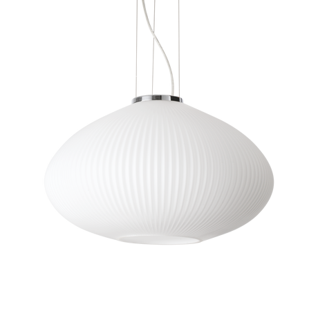 Lámpara colgante Ideal Lux Plisse' cromo cristal 60W Ø45cm 264523