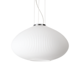 Lámpara colgante Ideal Lux Plisse' cristal Ø45cm E27 cromo — ref. 264523 (1)