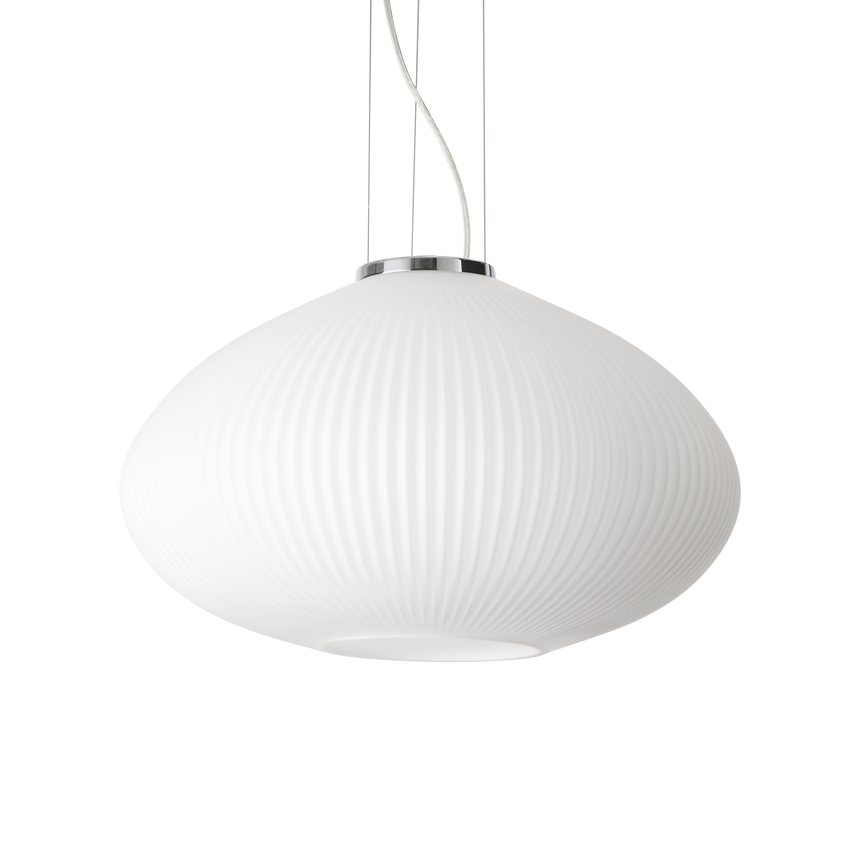 Lámpara colgante Ideal Lux Plisse' cristal Ø45cm E27 cromo — ref. 264523 (1)