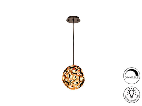 Lámpara de techo colgante Schuller Narisa 1 luz oro ros